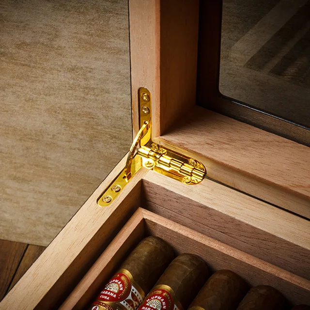 Free Shipping! COHIBA Exquisite Luxury MirageBlack Large Capacity Cedar Wood Cigar Humidor with Free Gift