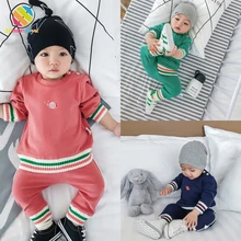 Lemonmiyu/Детский комплект, Одежда для новорожденных мальчиков, унисекс, с круглым вырезом, детские костюмы, весна-осень, с рисунком животных, комплекты одежды для маленьких мальчиков
