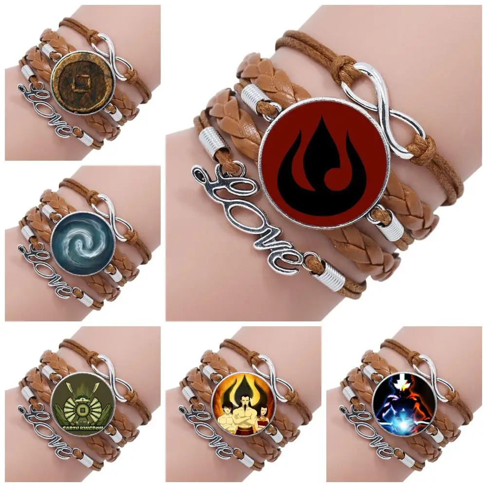 Airbender Fire Nation эмблема Aang Korra Zuko стеклянный кабошон многослойный черный/коричневый