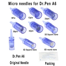 100 шт./лот сменный байонетный картридж микро игла для Derma Pen Dr. Pen A6 9 pin/12 pin/24 pin/36 pin 42/nano 8 видов стилей