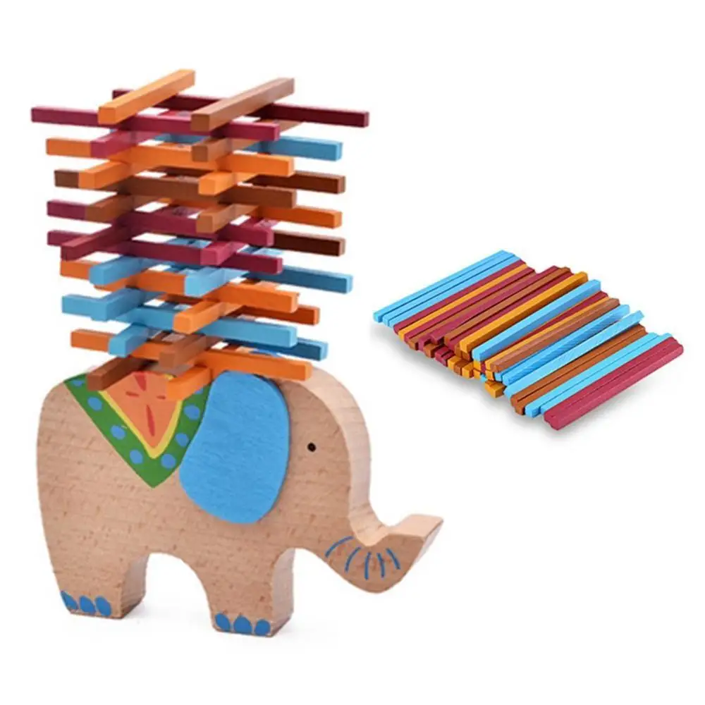 Деревянный слон/верблюжий балансирующие блоки игрушки креативные DIY развивающие Буковые деревянные балансирующие игровые блоки игрушки - Цвет: Дерево