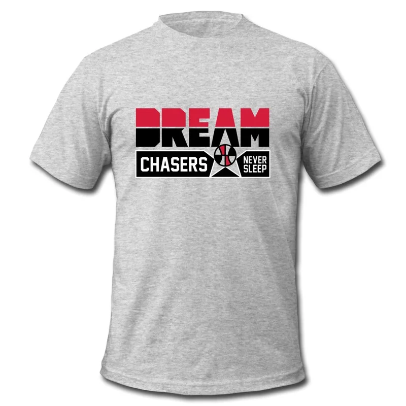 Printed Slim Fit T Boy Dream Chasers Shirt Funny Camp Tee for Man Short-Sleeve | Мужская одежда