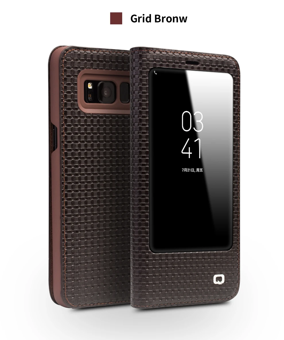 

QIALINO Genuine Leather Case for Samsung Galaxy S8/S8 Plus Luxury Handmade Flip Bag Cover for Samsung S8 Plus 5.6/6.1 inches