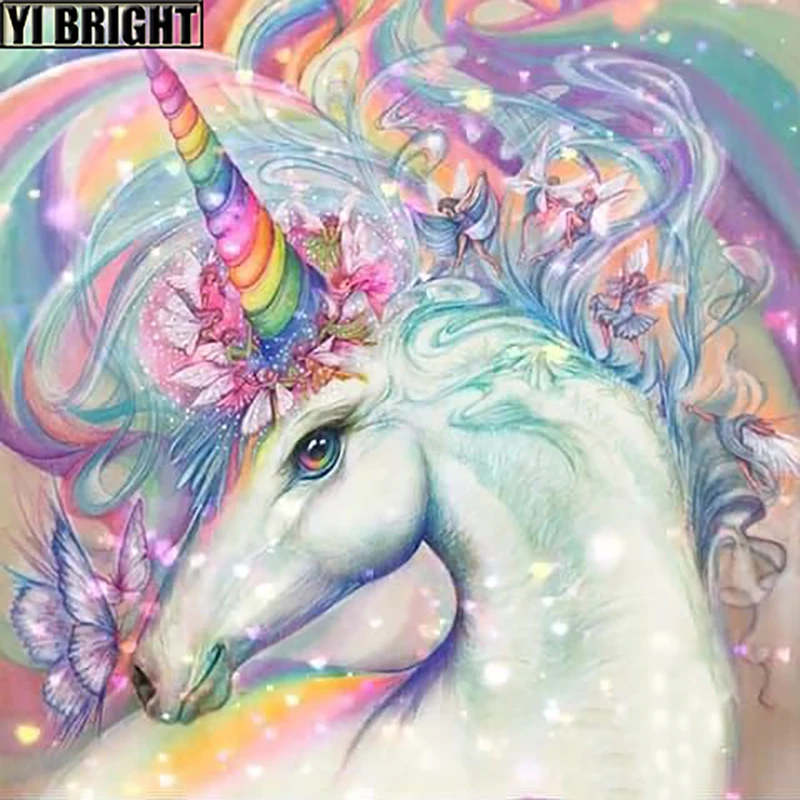 

Full Diamond Embroidery DIY Diamond Painting "Cartoon Rainbow Unicorn" Cross Stitch Picutre Of Mosaic Home Decoration Gift GT
