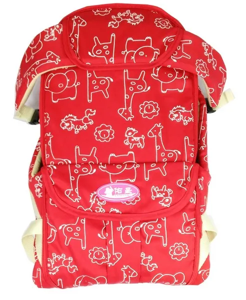 Акция! Спереди и сзади Кенгуру Органический хлопок новорожденных Обёрточная бумага слинг Рюкзаки регулируемый дети - Цвет: Красный