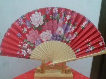 

Chinese Silk folding Bamboo Hand Fan Fans Art Handmade Flower fans