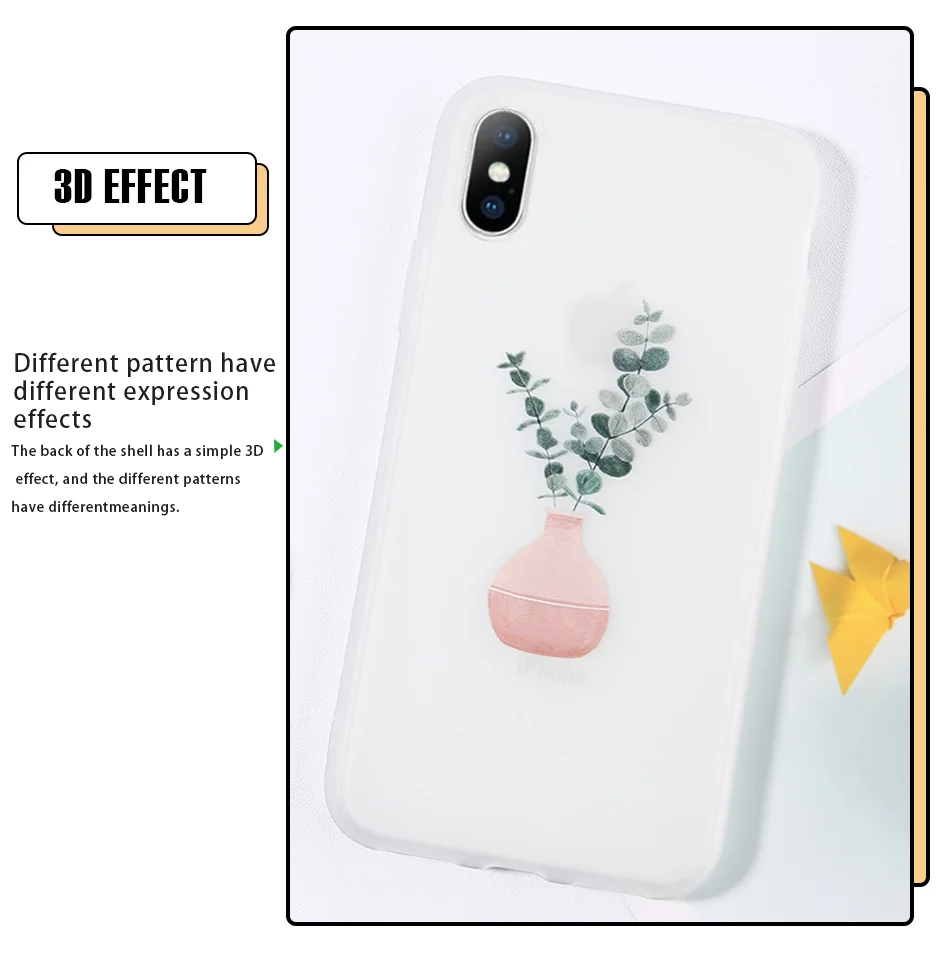 Чехол для телефона USLION Green Potted Plant Leaf для iPhone 11 Pro Max X XS Max XR, чехол для iPhone 6 7 6S 8 Plus, мягкий прозрачный чехол из ТПУ