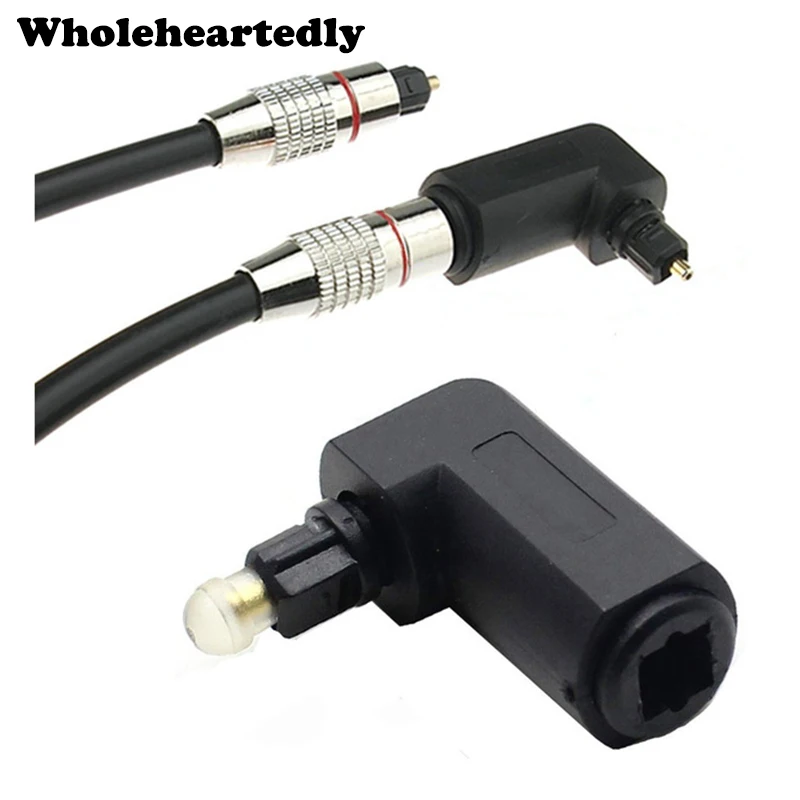 

High Quality Digital Optical Toslink Audio Cable Male to Female Adapter Adaptor 90 Degree Right Angled 360 Rotatable Converter