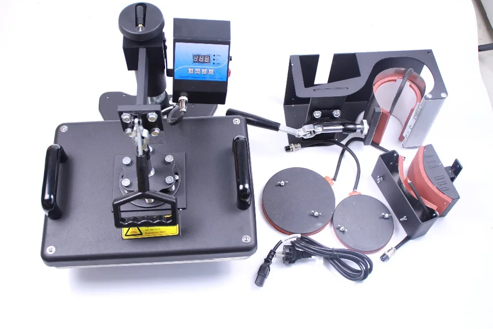 5 in1 heat transfer machine for Mug Plate T shirt Hat printing DX 035 Sublimation Heat