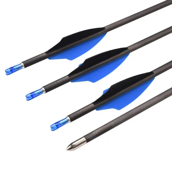 

100% Pure Carbon Arrow 26" ID4.2mm Spine 300-900 Fix Bullet Point Race Shooting Indoor Outdoor Archery Bow Free Shipping