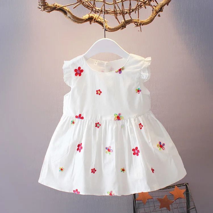

High quality 0-1-2-3 years old baby clothes female baby dress sleeveless summer dress hundred days newborn cotton dress
