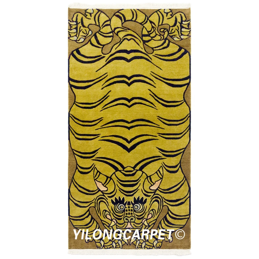 

YILONG 3'x6' Handmade wool area carpets Tibetan tiger woolen rug runner (N09 3x6)