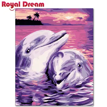 

Canvas Painting Attachment to dolphins DIY Painting By Numbers Wall Art Picture Acrylic Canvas Painting For Living Room