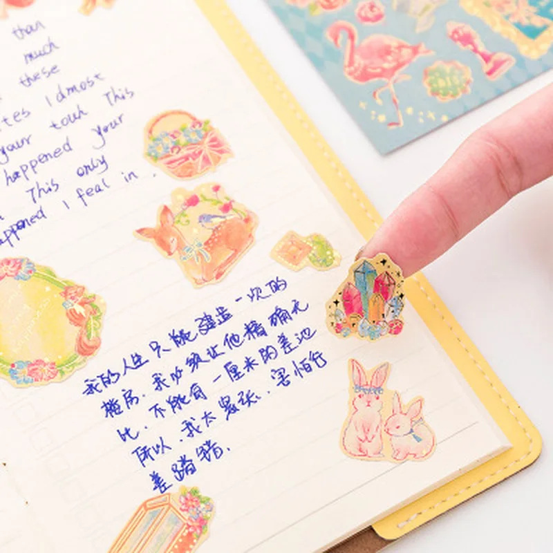 1pcs Hot stamping Cute Sticker Custom Stickers Personalized Sticker Cute Stationery Student Stickers Scrapbooking Art Supplies