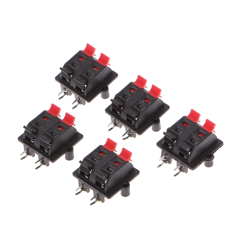 

5Pcs Double Row 4 Position Cable Clip Push Type Speaker Terminal Panel Connector Terminals