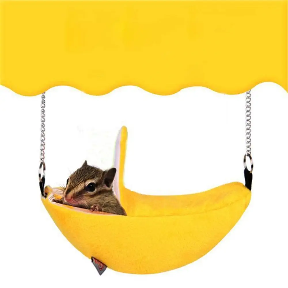 Хлопковый гамак в форме хомяка, банана, Лунная лодка, домик для маленьких питомцев, Песчанка крыса, мышка, Висячие зимние теплые гнезда, товары для животных
