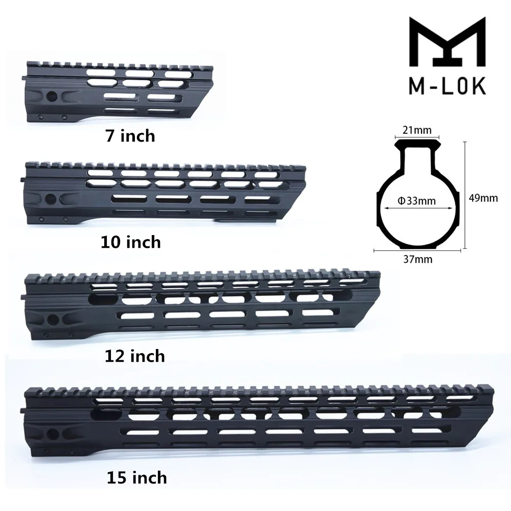 AR-15 тонкий свободный поплавок mlok MLOK handguard 7 10 12 15 дюймов ствольная накладка Пикатинни рейку кронштейн для M4 M16 5,56 винтовка