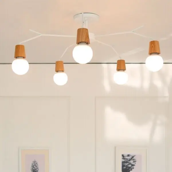 

LED simple creative antlers garden garden lights Nordic wood bedroom ceiling lights living room lights