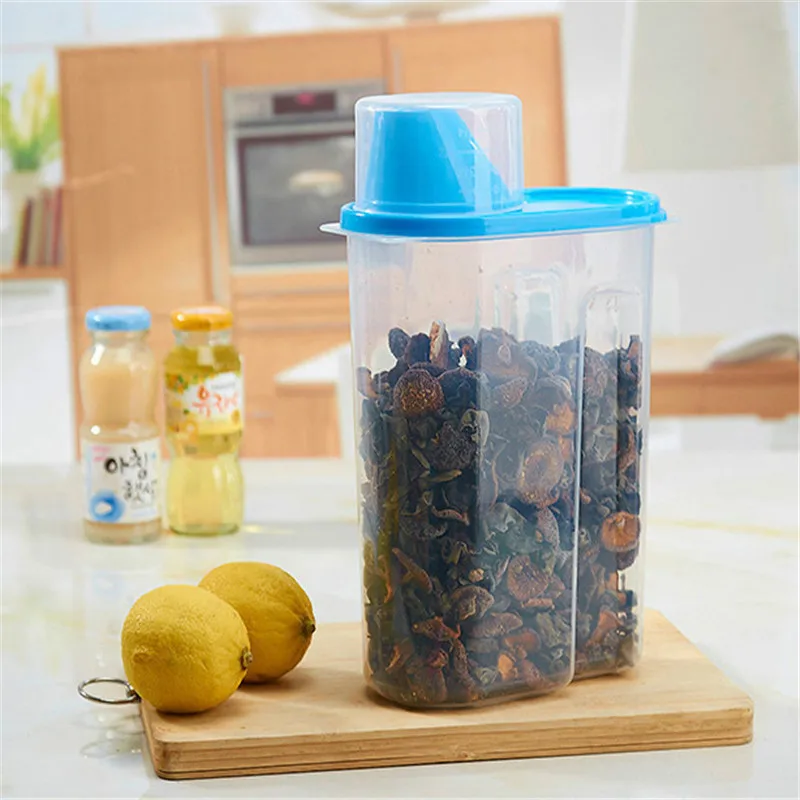 1PC Plastic Food Storage Lattices Sealed Crisper Grains Tank Storage Kitchen Sorting Food Storage Box Container Dropshipping X