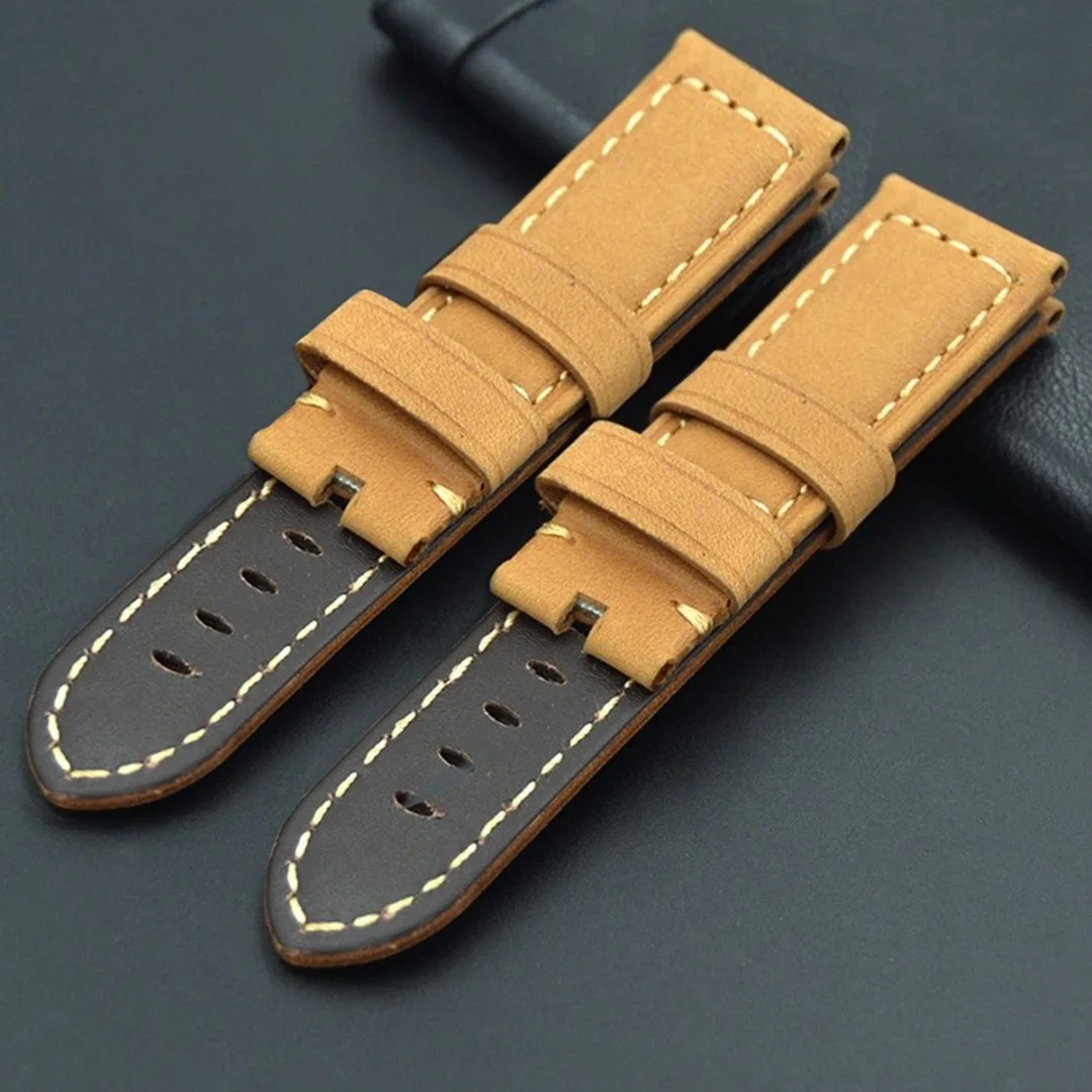 Black Brown Watch Band Genuine Leather Straps 42 /46mm Universal Quick Replacement Strap For Samsung Galaxy Watch Watchbands