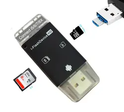 3в1 Micro USB OTG кардридер картридер 2 микро-sd TF SD карта для iPhone XS MAX XR X 8 7 6 плюс 5S/samsung/HUAWEI Andrid OTG телефон