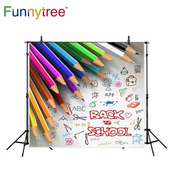

Funnytree backgrounds for photography studio back to school student Colored pencils painting photo booth backdrop prop