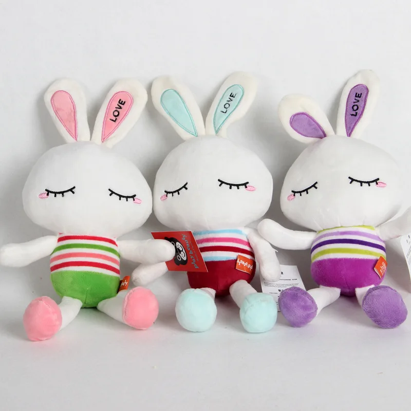 

34cm Cartoon Rabbit Plush Toy White Stripe Rabbit Doll for Girls Toys Stuffed Animals Boys Christmas Gift