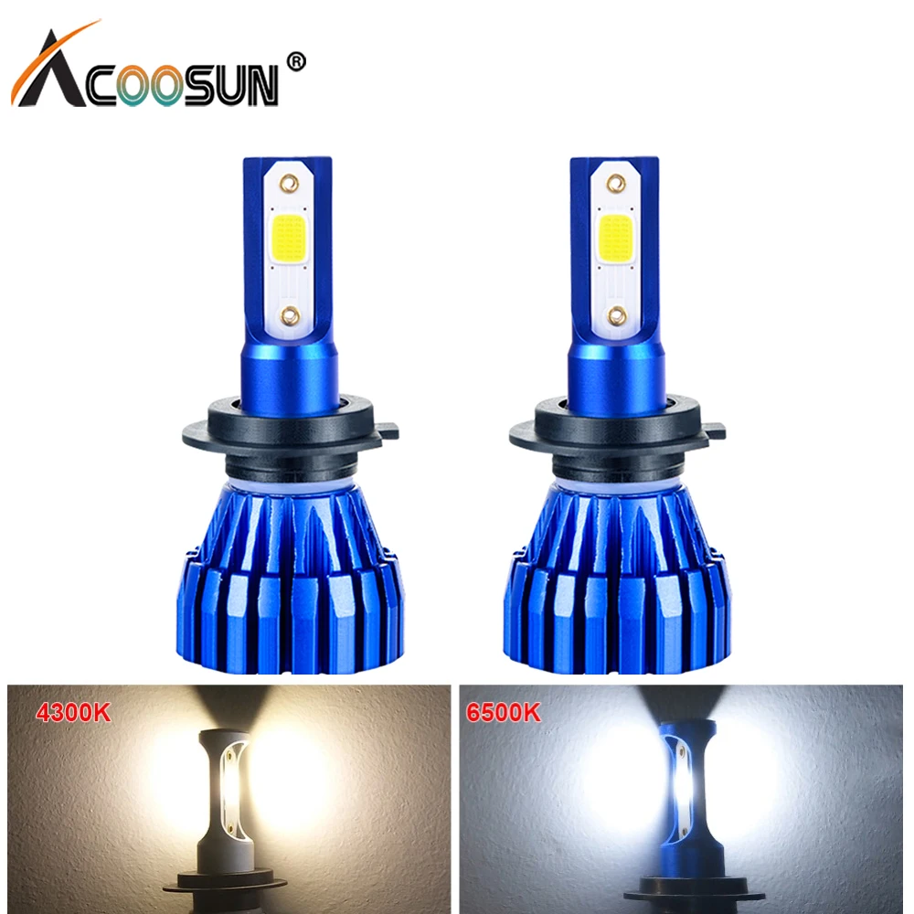 

AcooSun H4 LED H7 Car Headlight H1 H3 H11 HB3 9005 6000K 50W 5000LM All In One Car Headlamp Light HB4 9006 9012 COB Combo