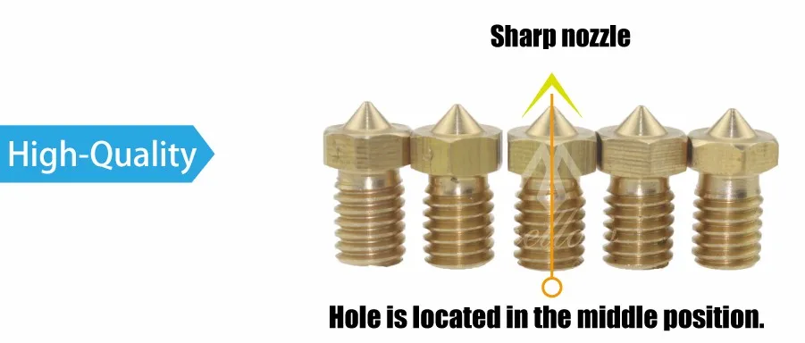 5Pcs 3D Printer Brass Copper Nozzle Mixed Sizes 0.2//0.3//0.4//0.5//0.6//0.8//1.0 Extr