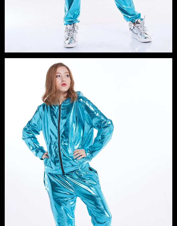 Новая модная весенне-осенняя водно-синяя куртка, куртка-бомбер для женщин, джазовая свободная хип-хоп сценическая верхняя уличная танцевальная куртка