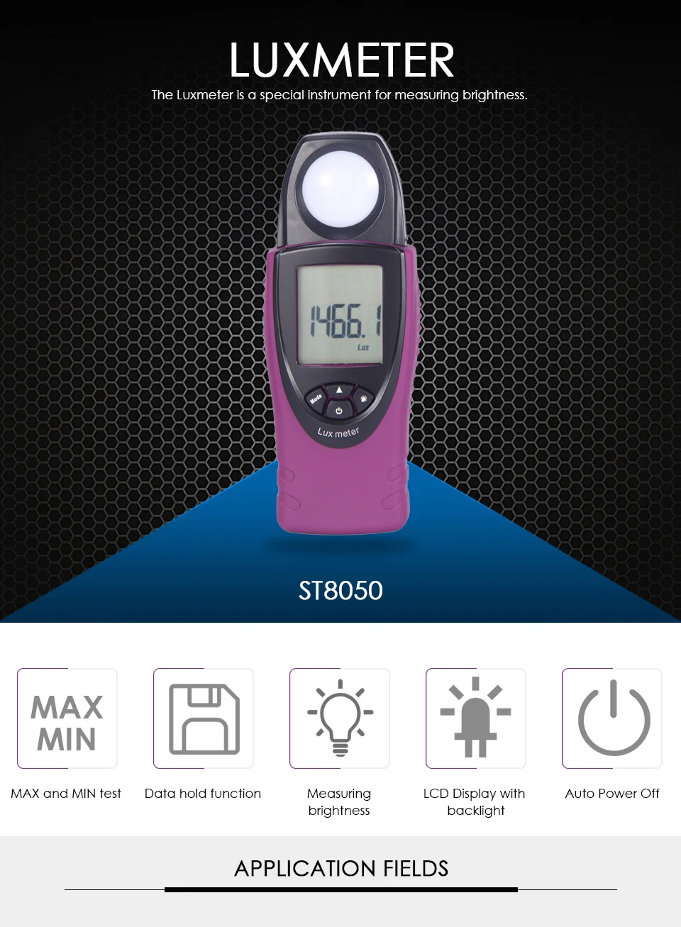 Nicetymeter ST8050 портативный FC/LUX дисплей 30000 Люкс карманный размер фотометр люминометр цифровой люкс-метр светильник