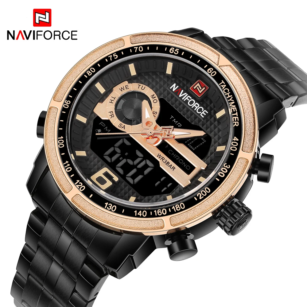 

2018 Top Luxury Brand NAVIFORCE Men Military Waterproof LED Casua Sport Watches Men's Clock Quartz Wrist Watch Relogio Masculino