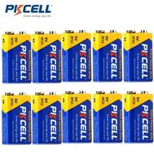 PKCELL – lot de 10 Batteries 9V 6F22, très lourdes, pour microphones radio sans fil, égal à 6LR61 ER9V CR9V