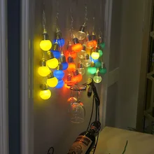 LED Лестница Тип лампы красочный шар света строки AA Батарея управляется Фея праздник свадьбу Рождество мигающий светодиод дома