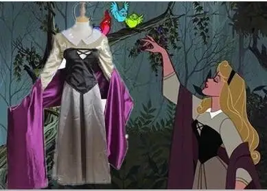 Sleeping Beauty Princess Aurora Pink//Blue adult Cosplay Costume Party Dress set