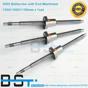 

SFU 2005 Ball Screw L1500mm / 1500mm / 1150mm Ballscrews + Ball Nut for CNC XYZ with end machined