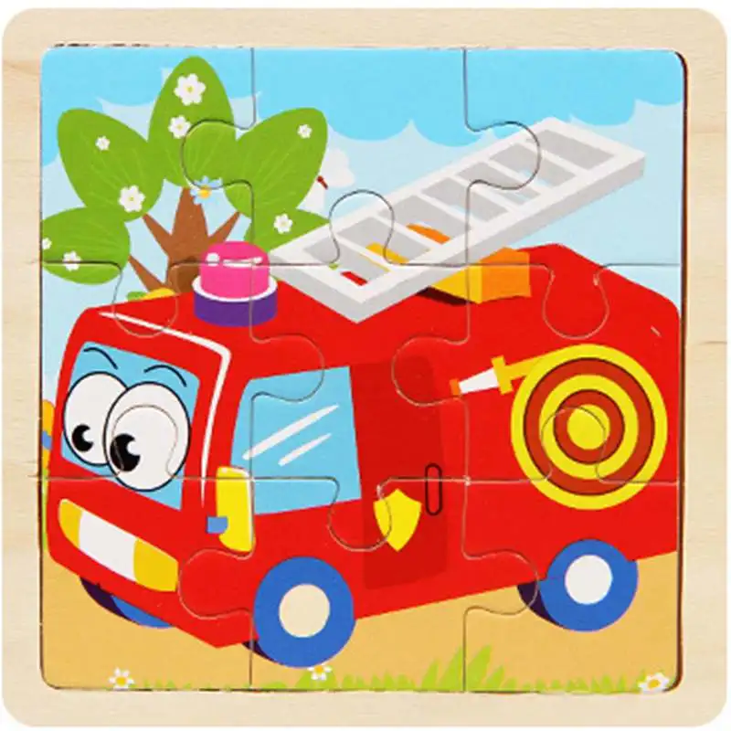 

Cartoon Jigsaw Transportation Series Fire Truck Wood Puzzle Educational DIY Toy For Children Good For Kid Puzzles Toy Gift MP267