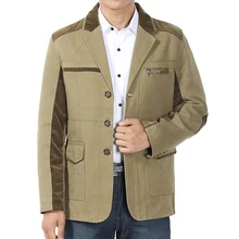 Spring and autumn male single-breasted jackets mens outerwear 100% cotton quinquagenarian men’s clothing thin casual coat men