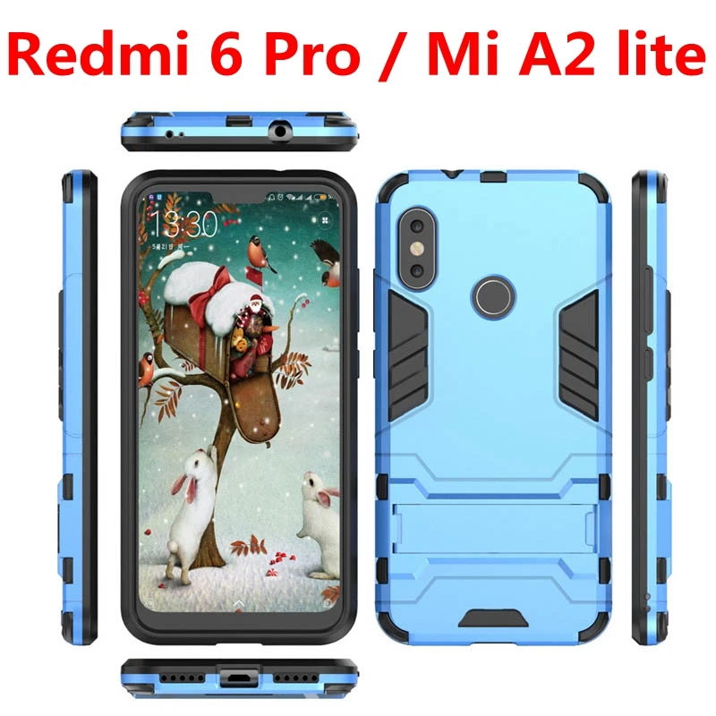 Для Xiaomi Redmi Note 6 Pro Mi A2 lite 8 5 чехол противоударный гибридный защитный с подставкой