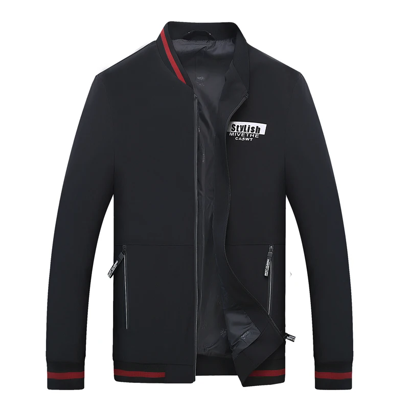 Плюс размер 8xl 7xl 6xl бренд осень весна Polit Bomber мужская куртка-пилот мужские модные повседневные пальто одежда наивысшего качества - Цвет: Black