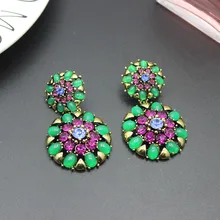 Барокко уха гвоздь капли воды Цветы Круглые серьги темперамент ретро большие серьги барокко Мода универсальные серьги 420