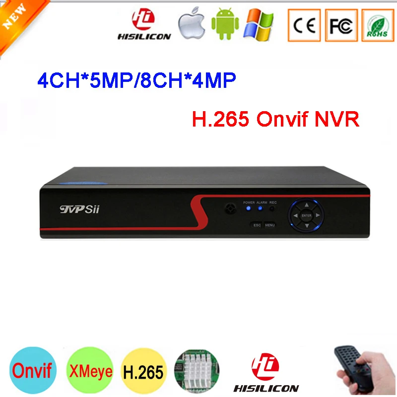 5mp IP камера красная панель Hi3536D Xmeye 4CH 5MP/8CH 4MP H.265 видеонаблюдения IP Onvif CCTV NVR Бесплатная доставка