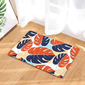 

Flannel Leaves door mats Household bathroom door mats foot mats long bedroom mats