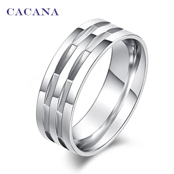 

CACANA Stainless Steel Rings For Women Polishing Fashion Jewelry Wholesale NO.R78