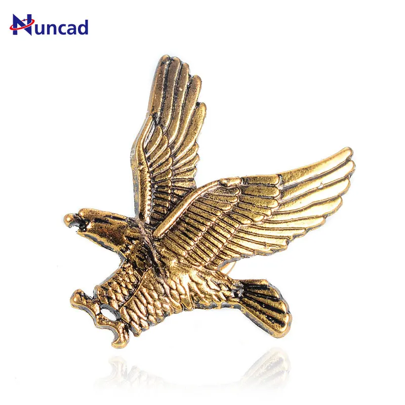 

2019 New Hotsale Fashion Unisex Jewelry Eagle Animal Brooches Golden Silver Birds Suit Pin Men Women Brooch Lapel Pins Broche