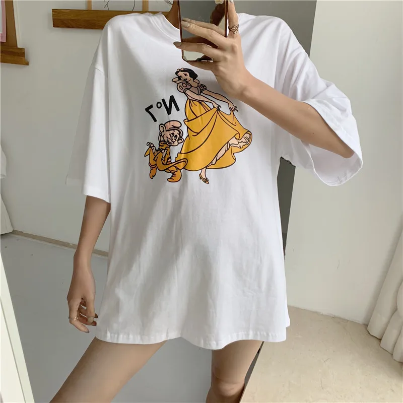 

Women's T-shirts Harajuku Ulzzang Student Ulzzang Casual Loose Printed Letter Girl T-shirt Lady Kawaii Ins Tshirt For Women