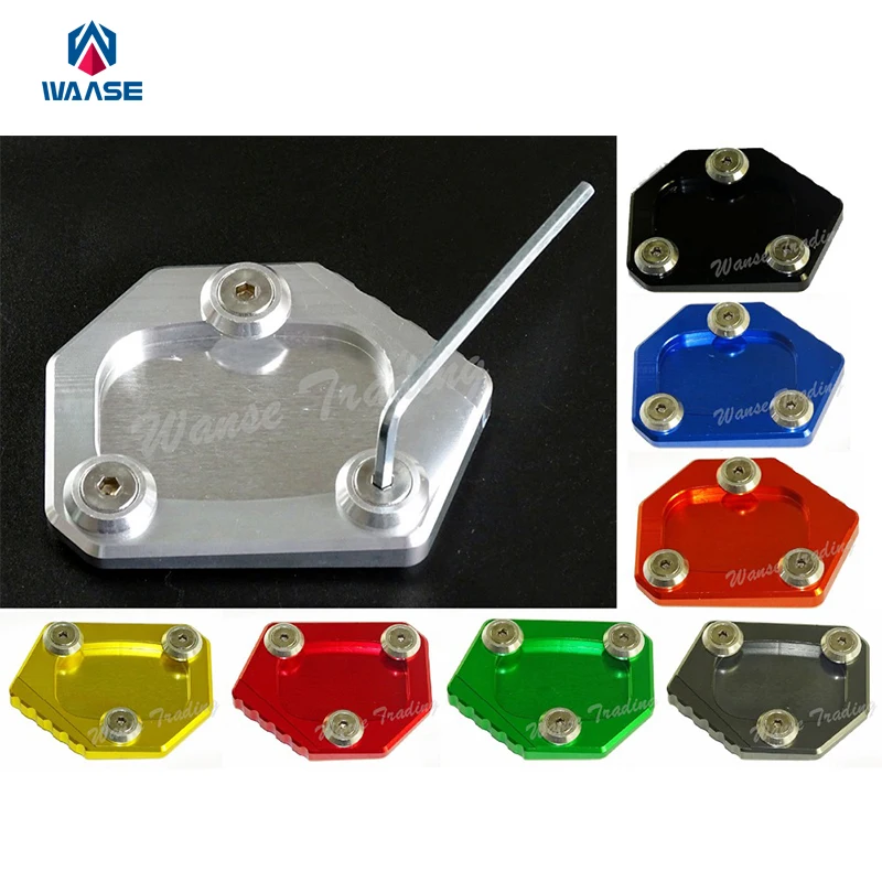 Motorcycle Kickstand Foot Side Stand Extension Pad Support Plate For 