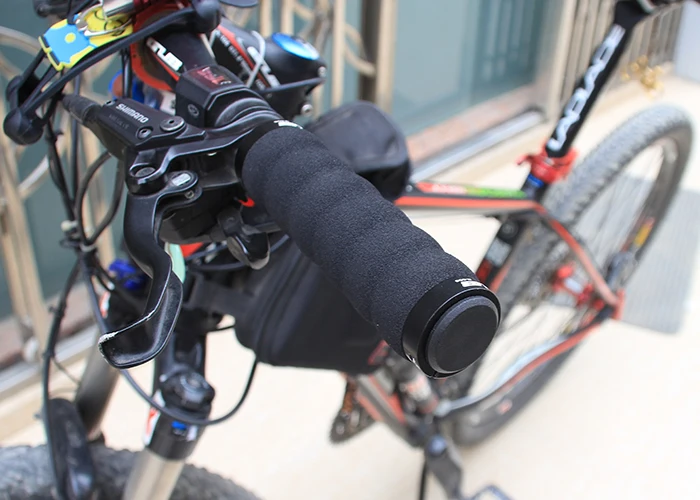 Ультра-светильник, фиксирующие рукоятки из губки для велосипеда с двойным Clmap и заглушками для горного велосипеда, складные велосипедные противоскользящие ручки, эргономичные