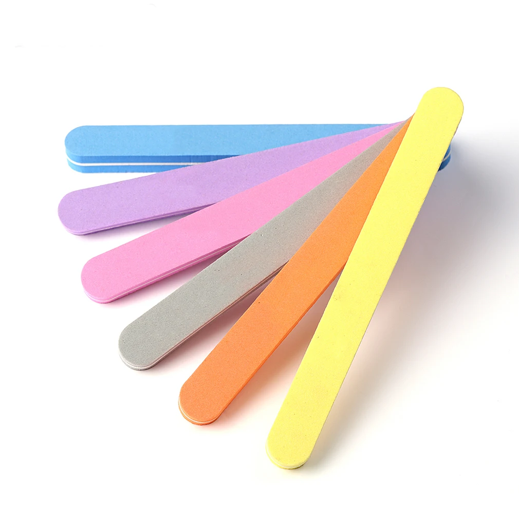 

100/180 Professional Nail File 1pcs Nail Blocks Colorful Sponge Nail Polish Sanding Buffer Strips Manicure Tools For UV Gel