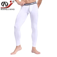 Мужское нижнее белье из бамбукового волокна WJ Sous Vete, Мужские штаны, утягивающие леггинсы, Осенние теплые тонкие кальсоны